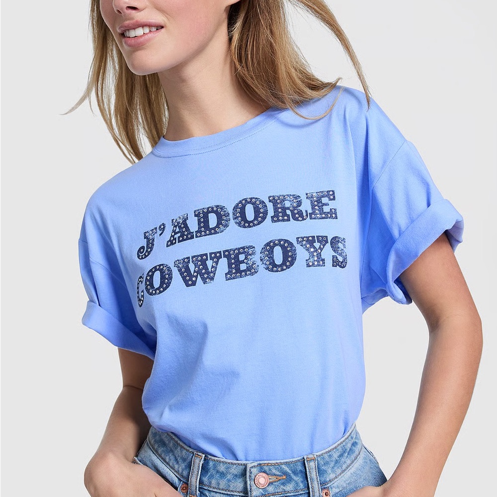 NWT PINK Victoria's Secret Campus Cotton Tee.